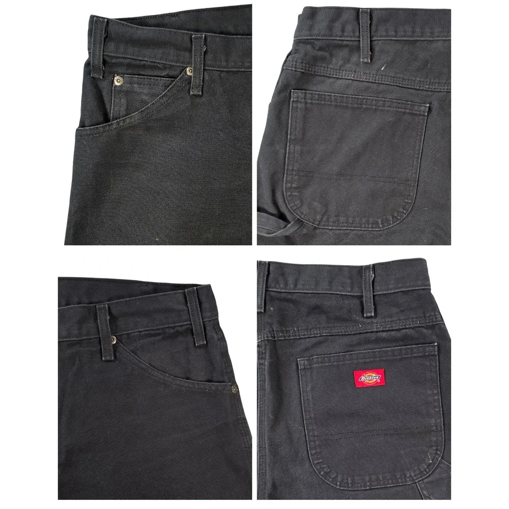 Dickies Carpenter Work Pants Men's 34x30 Black Utility Workwear